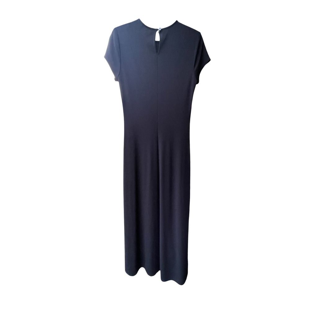 Ann Taylor black Short Sleeve Maxi Dress Keyhole Back Rayon Blend Size 6 - Picture 3 of 8